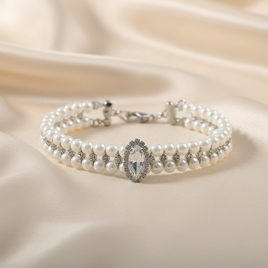 4 Luxury Cat Puppy Pearl Rhinestone Necklaces