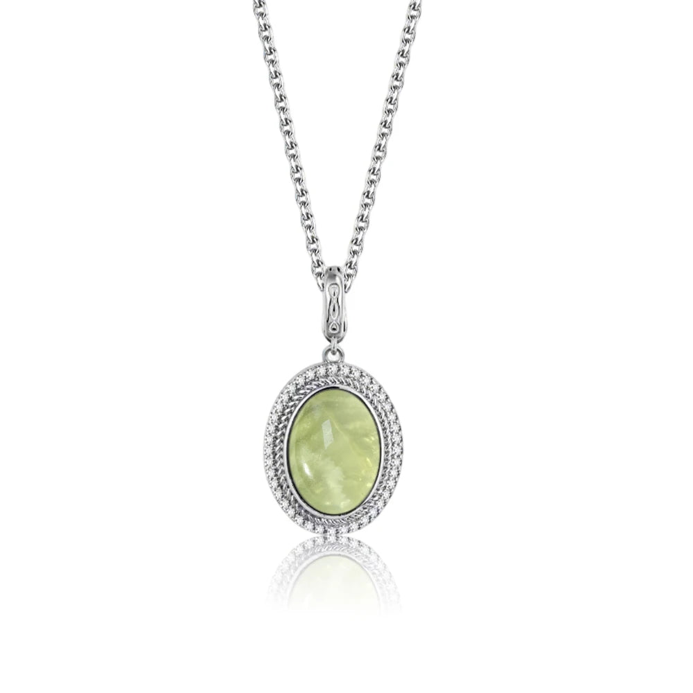 925 Sterling Silver Natural Moonstone Pendant & Earrings Set