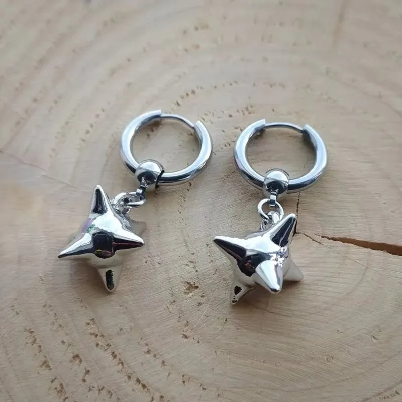 Goth Spiked Huggie Earrings – Morning Star Punk Hoops