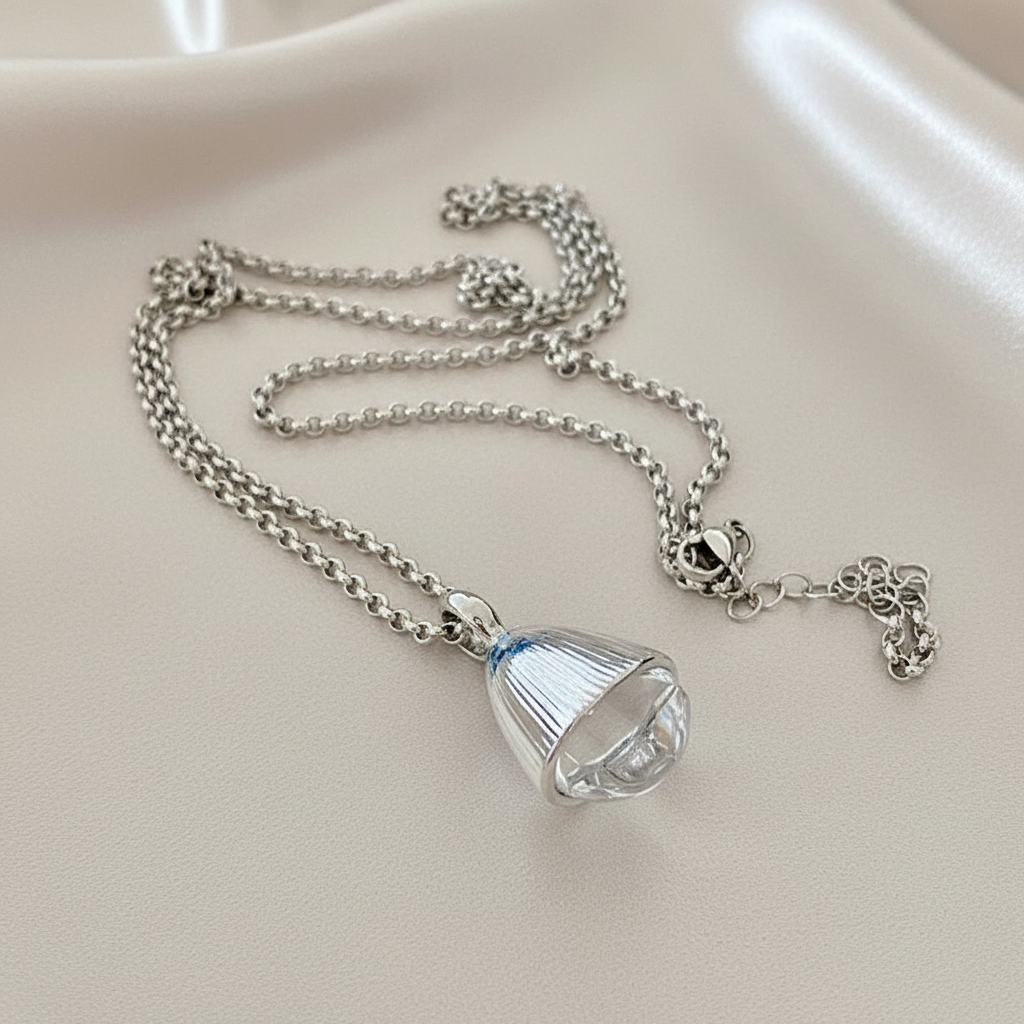 Large Clear Water Resin Drop Copper Pendant - Bold, Statement