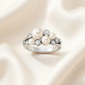 Freshwater Pearl Ring In 925 Sterling Silver with Zircon Stones