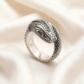 Adjustable Snake Band Ring In 925 Sterling Silver with Zircon Stone