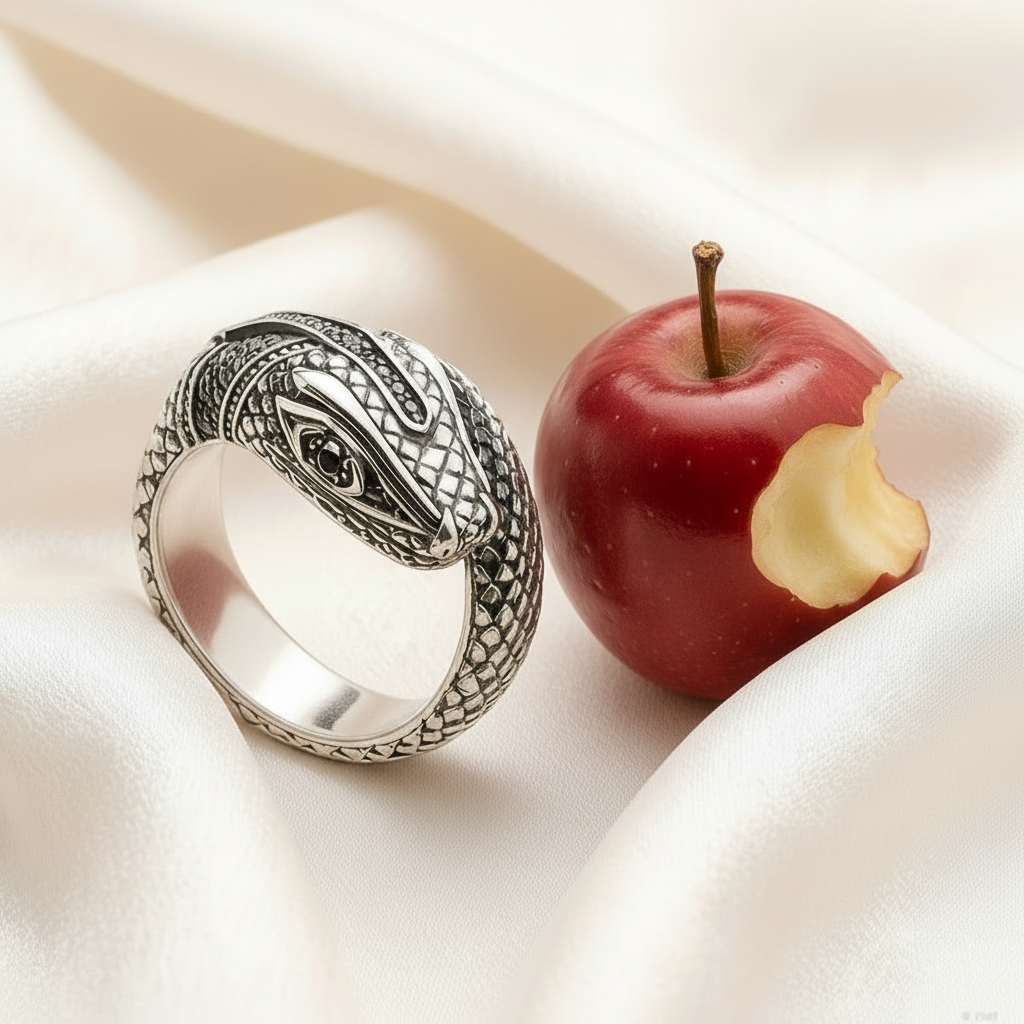 Adjustable Snake Band Ring In 925 Sterling Silver with Zircon Stone