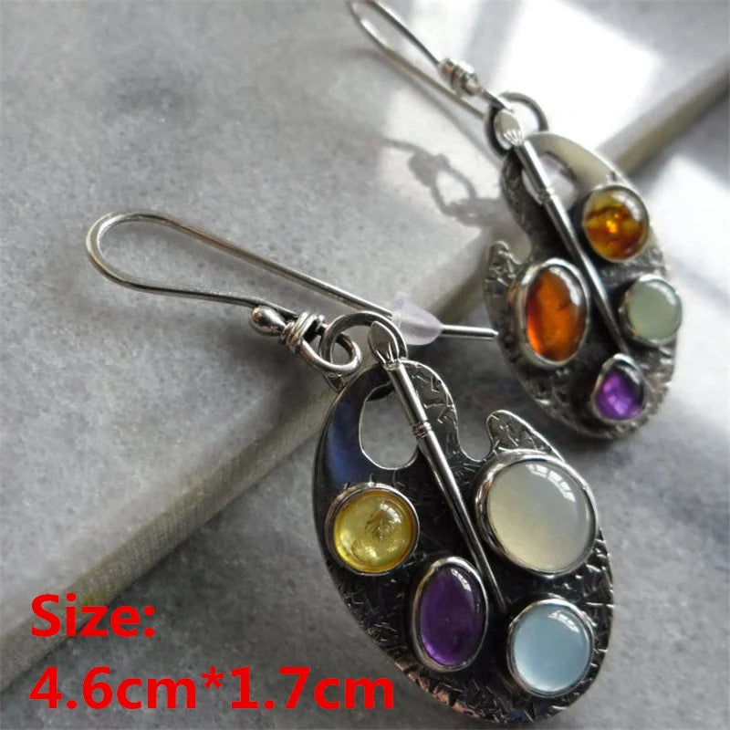 Unique Collection of Zinc Alloy Resin Dangle Earrings - Geometric Asymmetric Boho Trendy