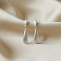 Matte 925 Sterling Silver Waterdrop Earrings