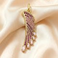 Gold Plated Hummingbird Rainbow Wing Pendant in 925 Sterling Silver