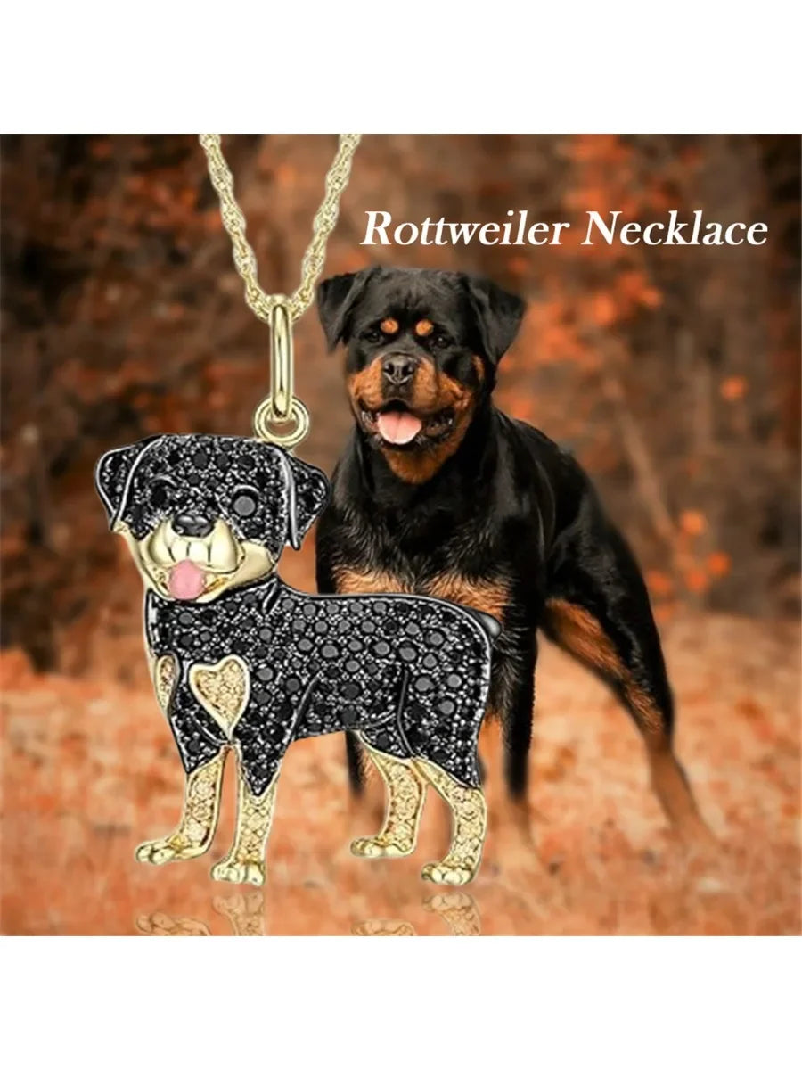 Collection of Dog Pendant Necklaces in Zinc Alloy with CZ Stones - Choose Your Favorite Breed