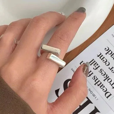 925 Sterling Silver Hug Statement Adjustable Ring