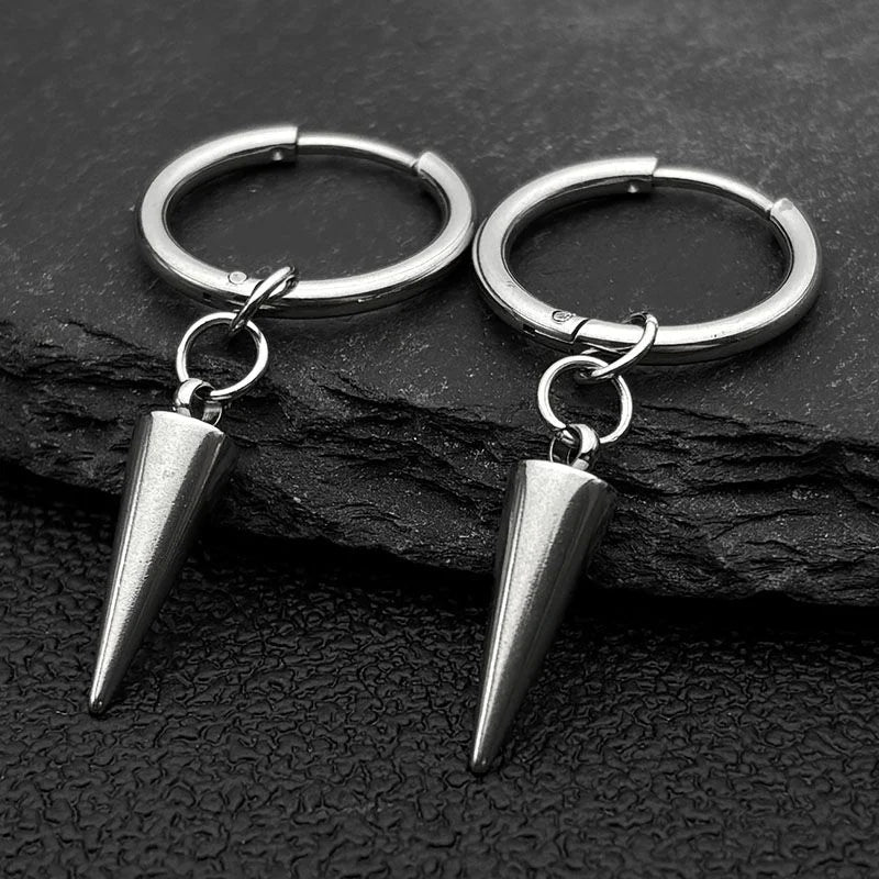 Punk Spike Rivet Goth Hoop Stainless Steel Earrings Collection