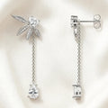 Leaves With Water Drop in 925 Sterling Silver with Zircon Stones