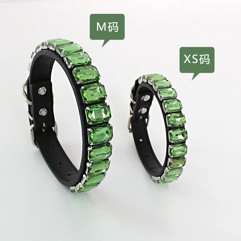 Hot Bling Dog Collars with PU Leather & Rhinestones