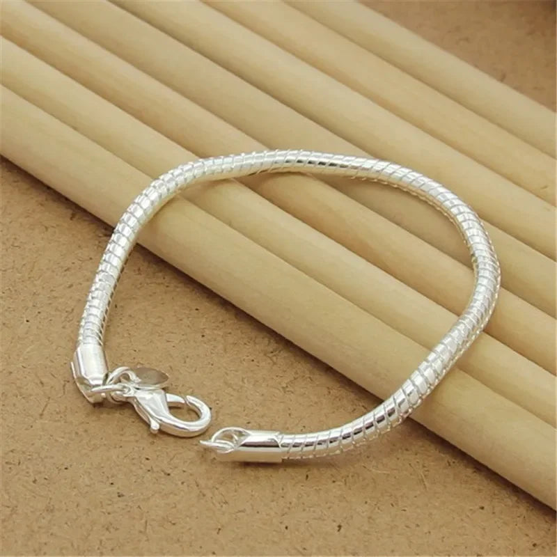 Selection of 925 Sterling Silver Chain Bracelets