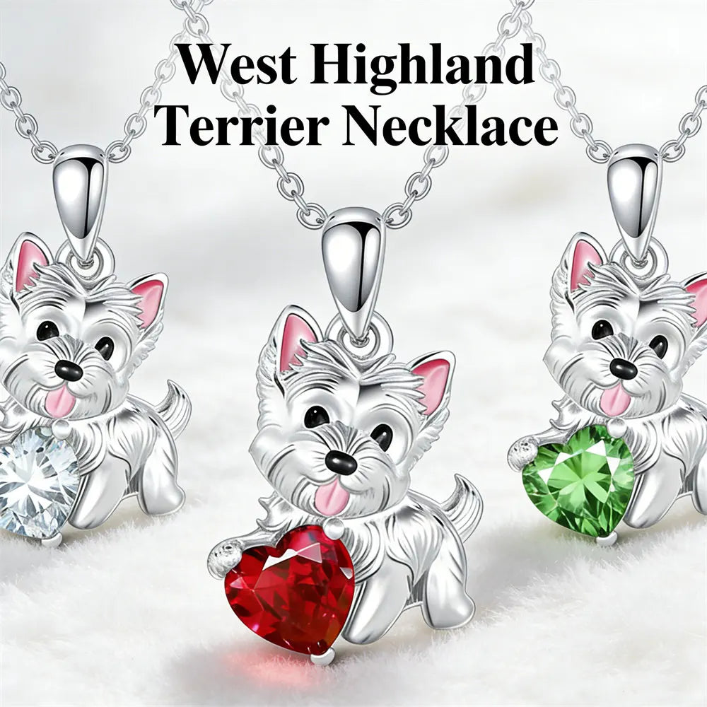 Collection of Dog Pendant Necklaces VARIOUS BREEDS Made with Zinc Alloy & CZ Diamonds