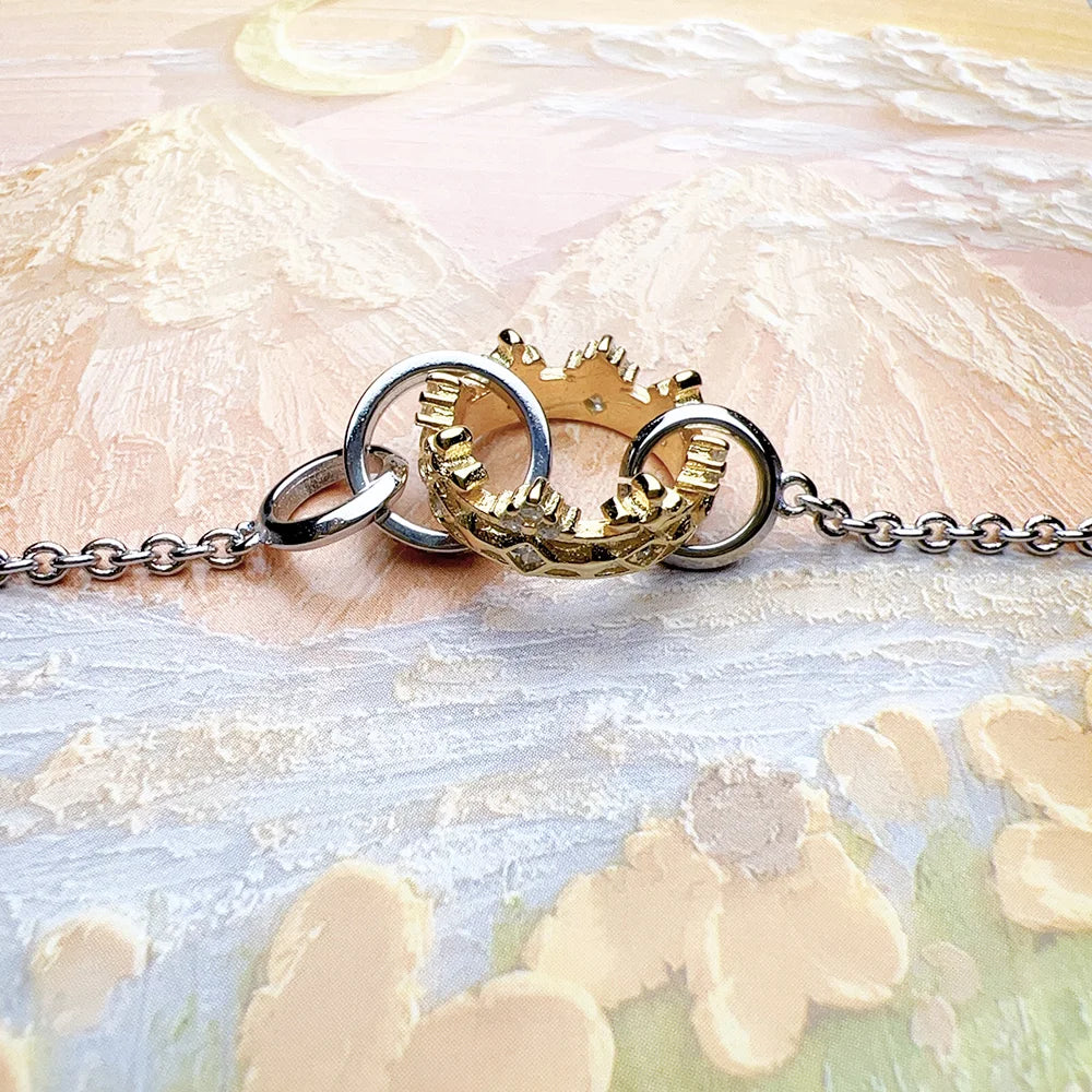 Royal Crown Bracelet in 925 Sterling Silver with Zircon Stones