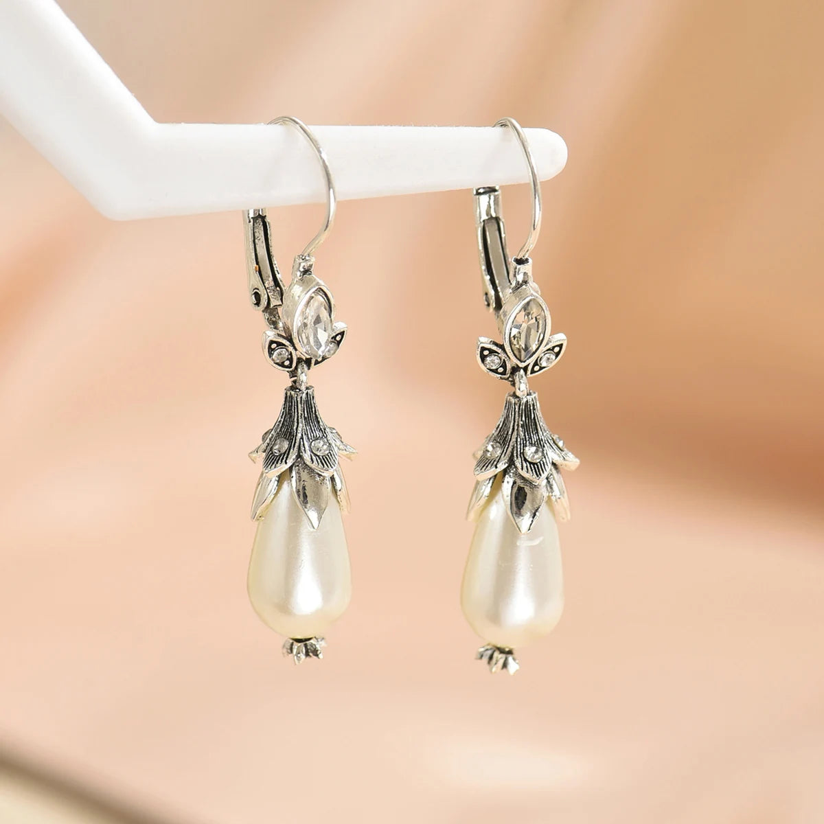 Vintage Inspired Crystal Pearls Alloy Earrings