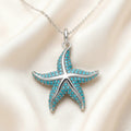 Blue Ocean Star Pendant in 925 Sterling Silver with Zircon Stones
