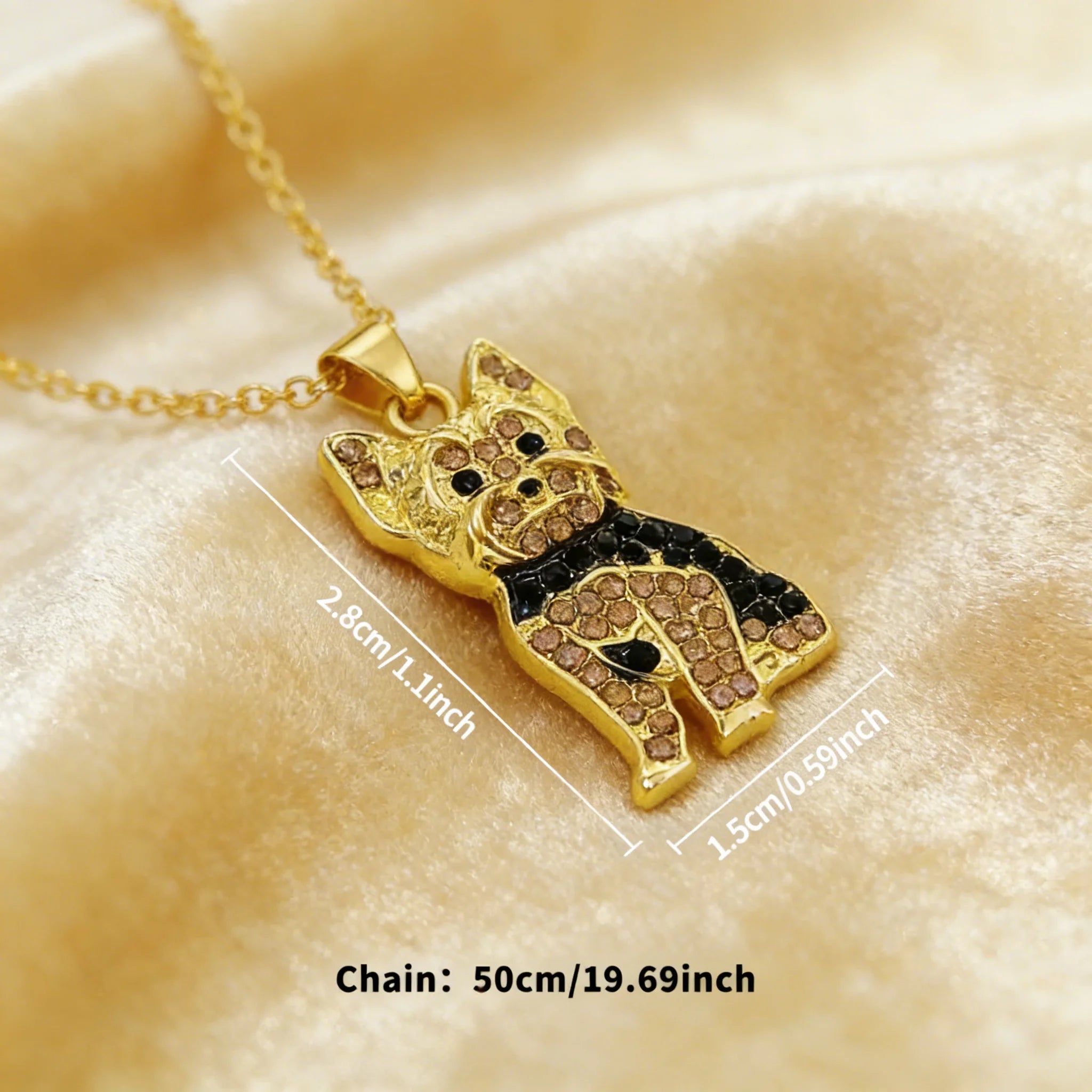 Collection of CZ Stone Dog Pendant Necklaces MANY BREEDS in Gold/Silver Tone Alloy - Choose Your Breed