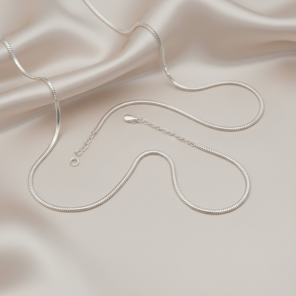 2mm Snake Chain Necklace in 925 Sterling Silver