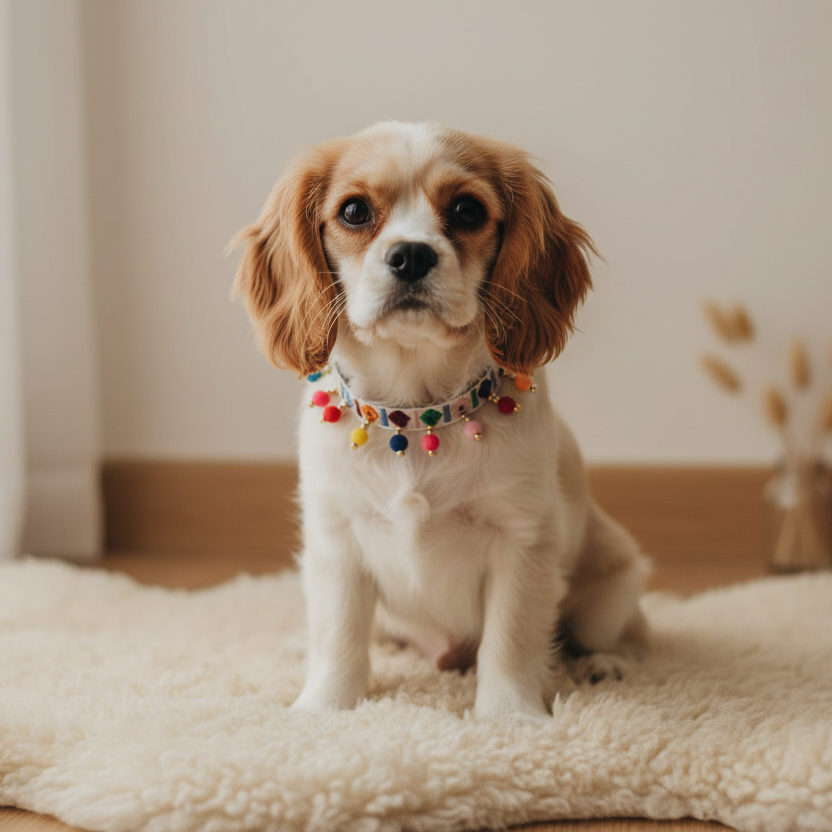 Retro Cloth Bohemian Pet Charms Necklace - Colorful, Happy