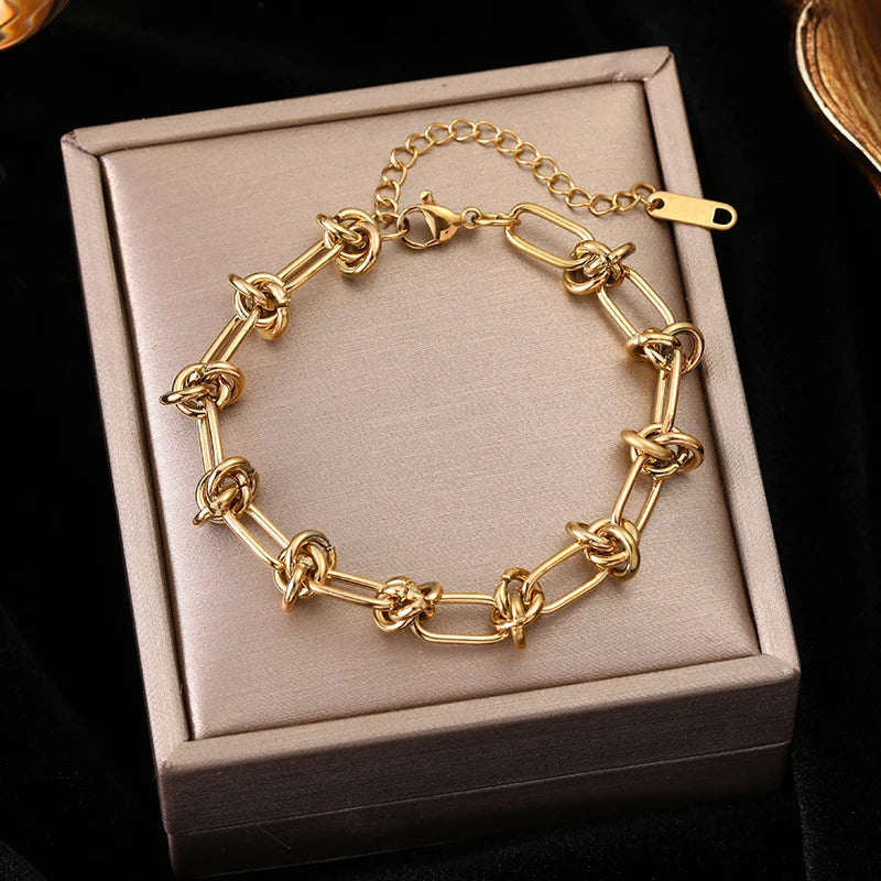 Choice of 18K Gold Plated Stainless Steel Thick Cuban Chain Bracelets - Bold, Statement