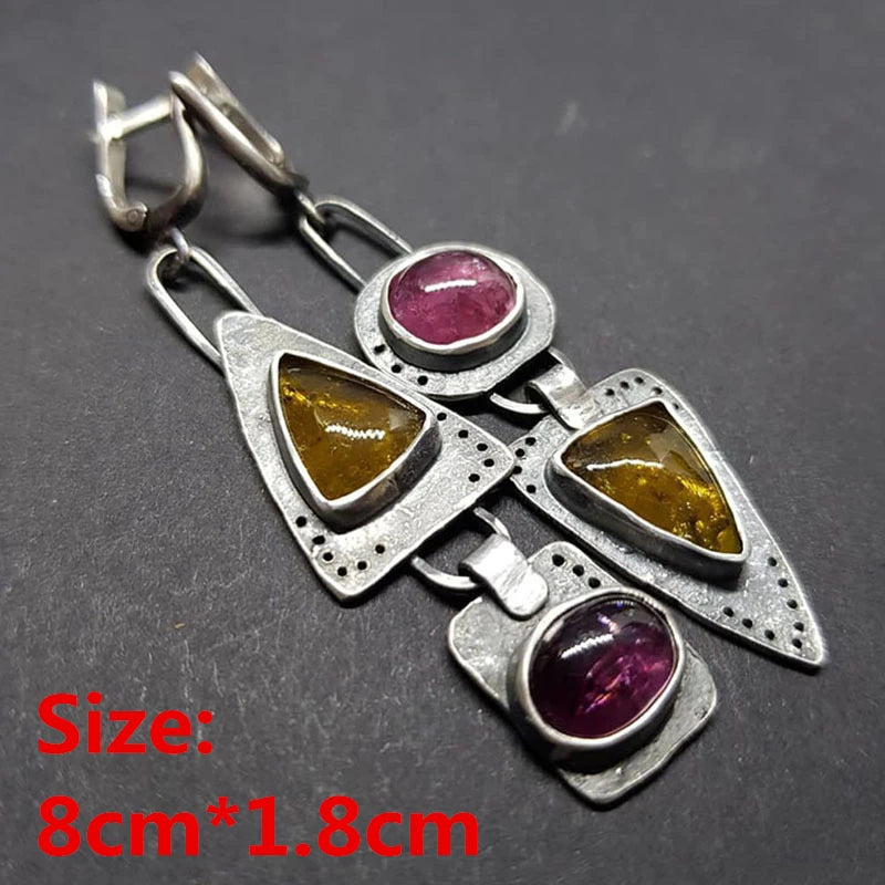 Unique Collection of Zinc Alloy Resin Dangle Earrings - Geometric Asymmetric Boho Trendy