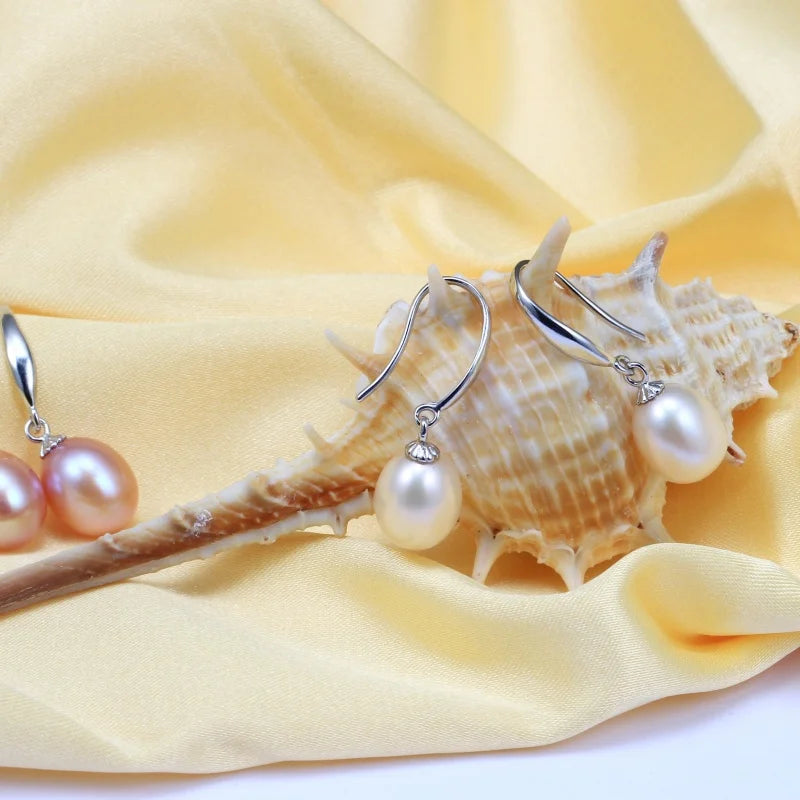 925 Sterling Silver Natural Pearl Earrings