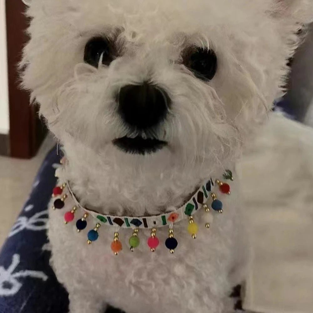 Retro Cloth Bohemian Pet Necklace - Colorful, Happy, Unusual