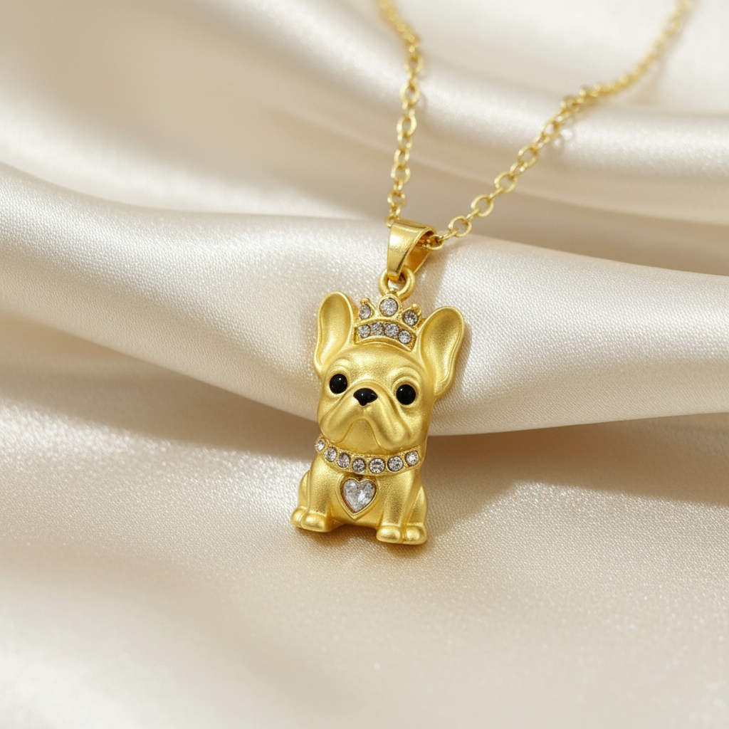 Collection of CZ Stone Dog Pendant Necklaces MANY BREEDS in Gold/Silver Tone Alloy - Choose Your Breed
