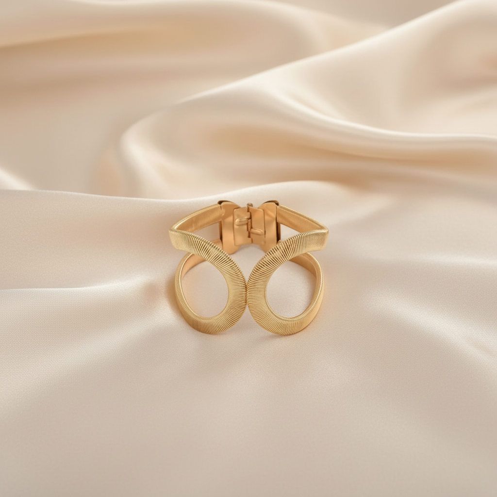 Chanel Symbol Golden Alloy Bracelet - Large Trendy Bold