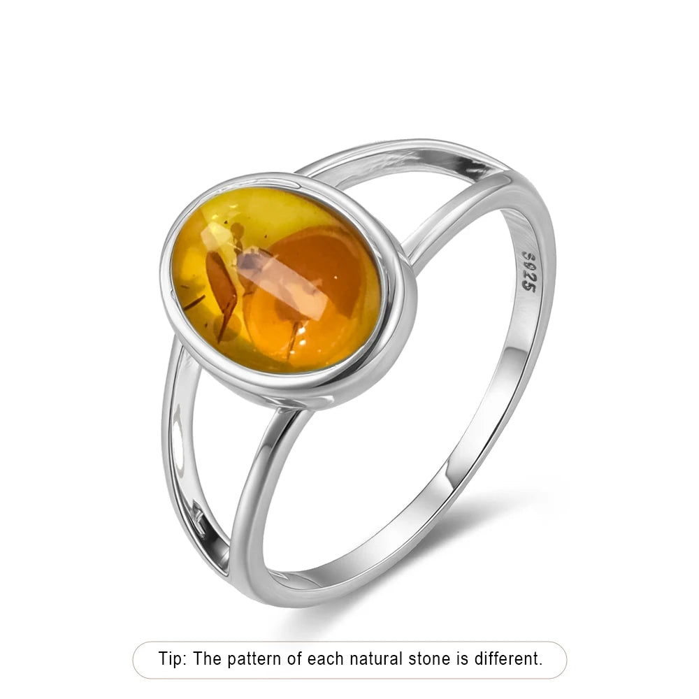 925 Sterling Silver Ring Natural 8-10mm Moonstone Ring