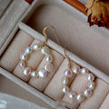 Natural Baroque Freshwater Pearl 14K Gold Filled Circle Earrings