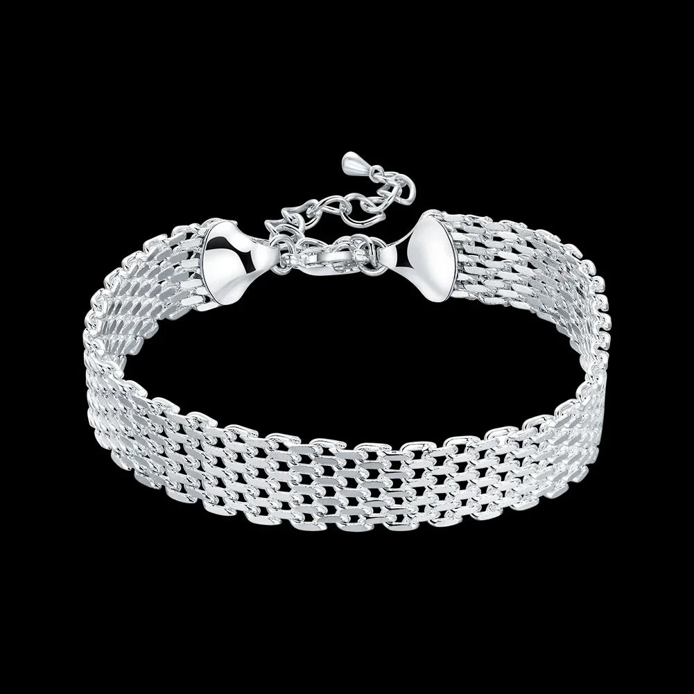 Selection of 925 Sterling Silver Chain Bracelets