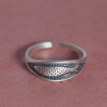 925 Sterling Silver Retro Fish Ring Adjustable