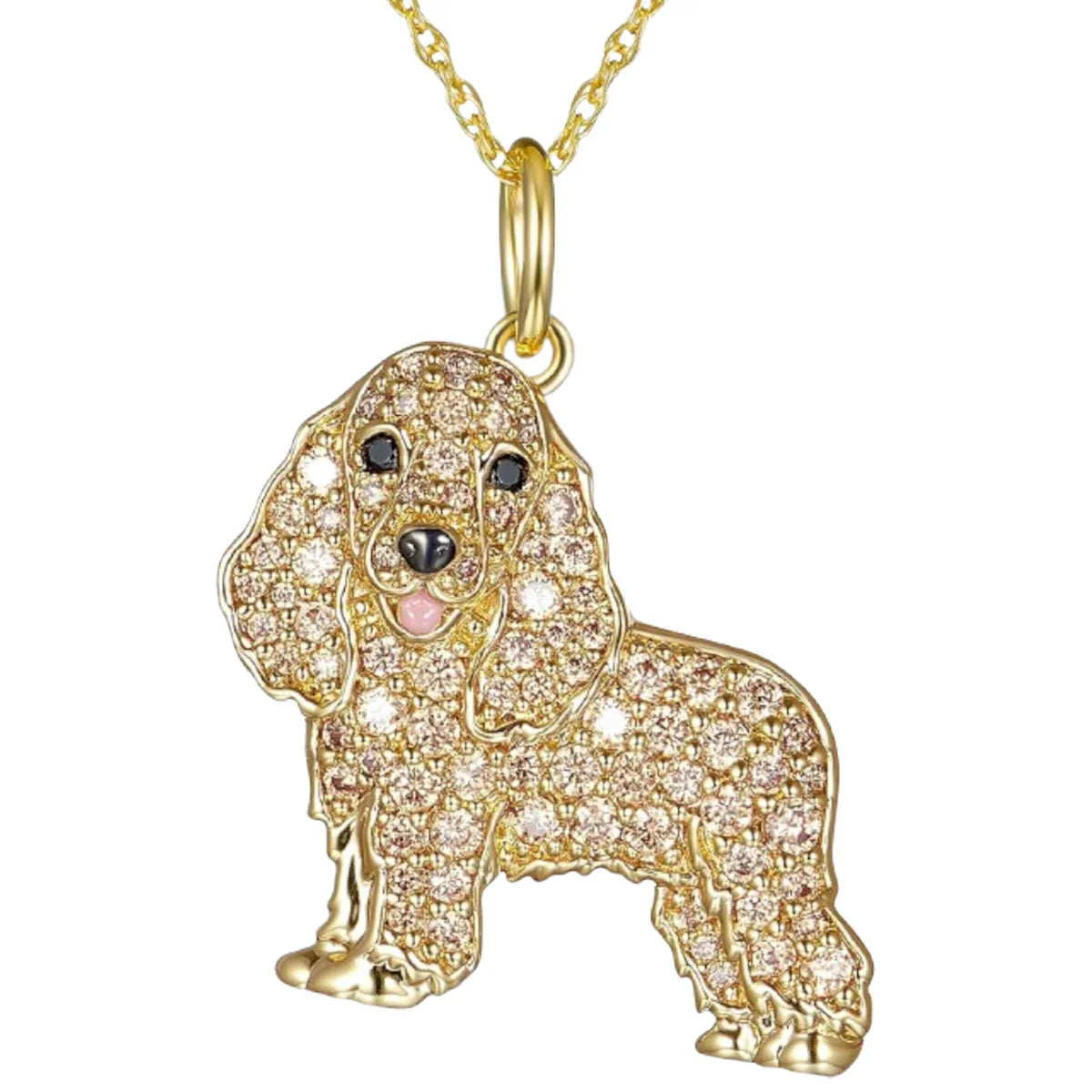 Collection of Dog Pendant Necklaces VARIOUS BREEDS Made with Zinc Alloy & CZ Diamonds