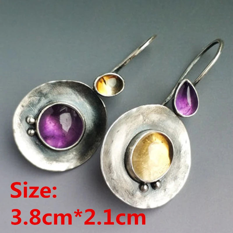 Unique Collection of Zinc Alloy Resin Dangle Earrings - Geometric Asymmetric Boho Trendy