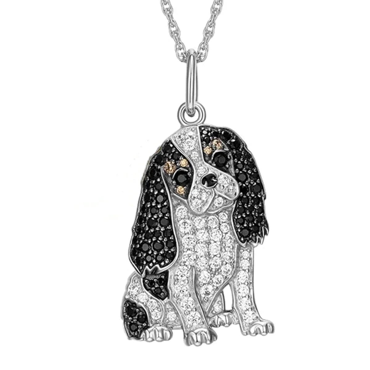 Collection of Dog Pendant Necklaces VARIOUS BREEDS Made with Zinc Alloy & CZ Diamonds