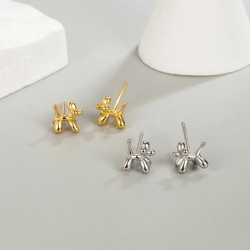 Mini Balloon Dog Earrings In Zinc Alloy - Precious, Darling, Feminine