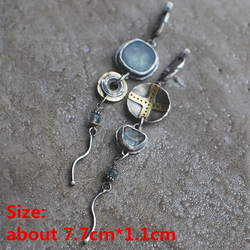 Unique Collection of Zinc Alloy Resin Dangle Earrings - Geometric Asymmetric Boho Trendy