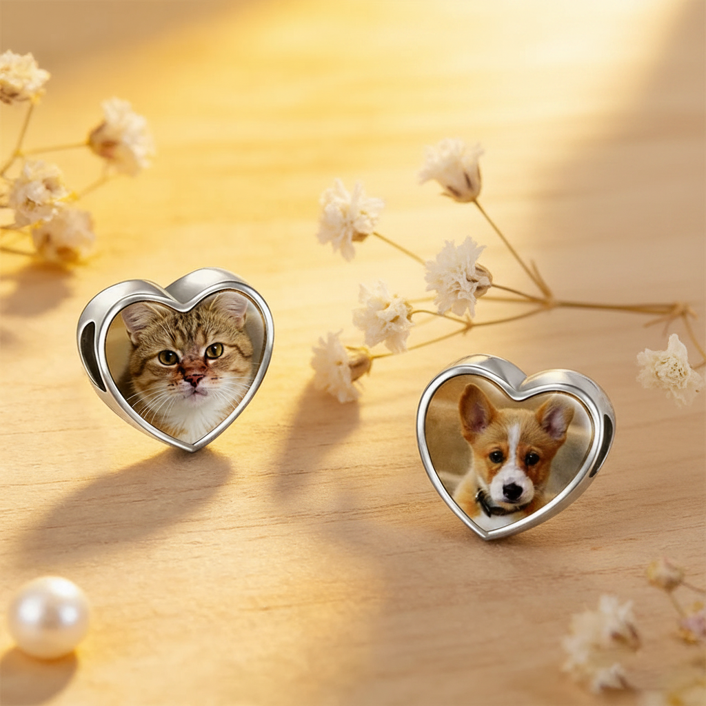 Pet Photo Pendant Made with Stainless Steel in Heart Shape