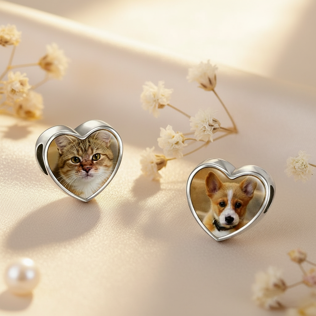 Pet Photo Pendant Made with Stainless Steel in Heart Shape