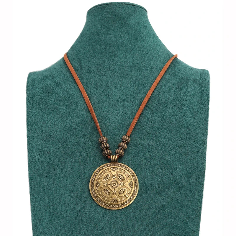 Brown Leather Cord Zinc Alloy Pendant Necklaces Selection