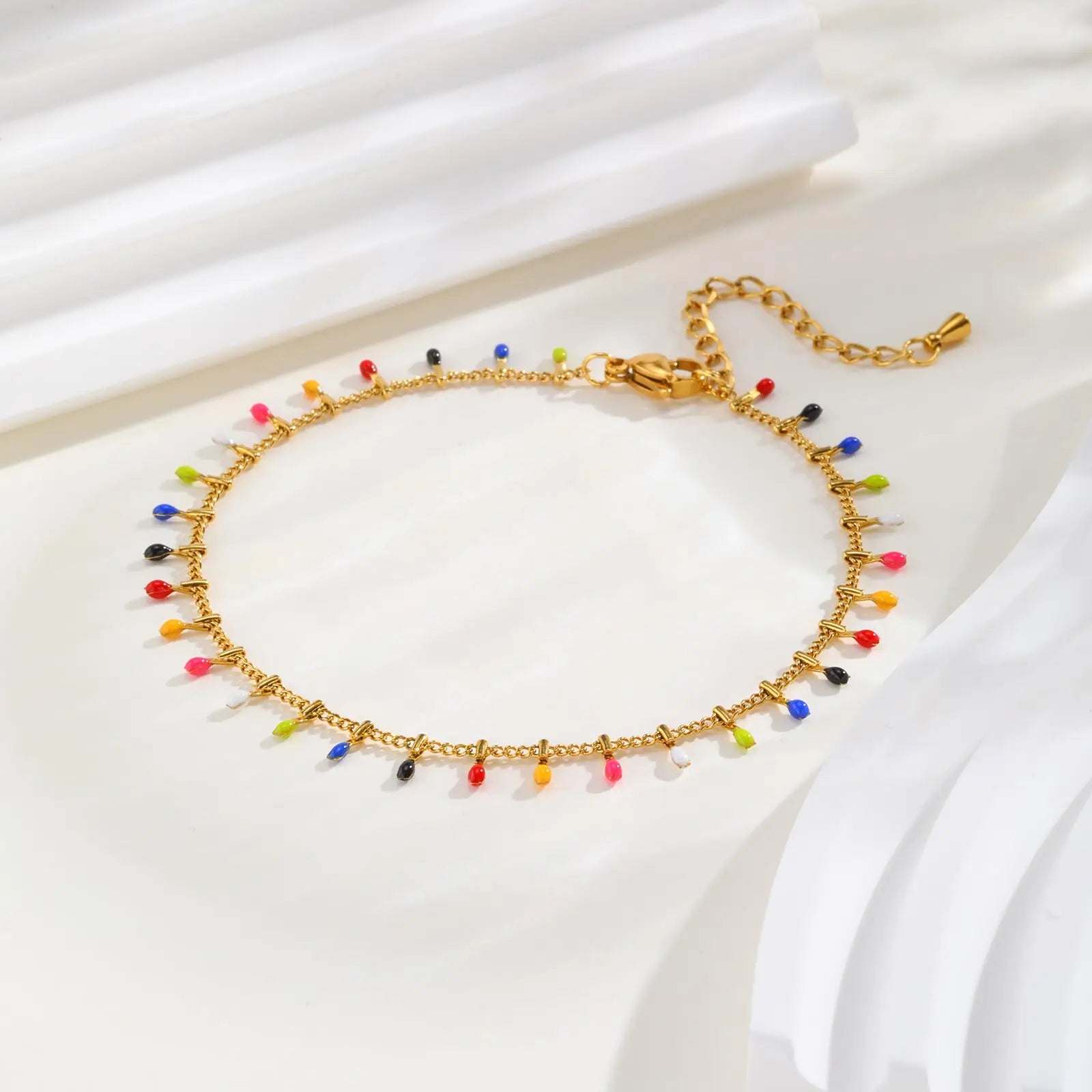 Colorful Bohemia Anklet Gold-Plated Stainless-Steel