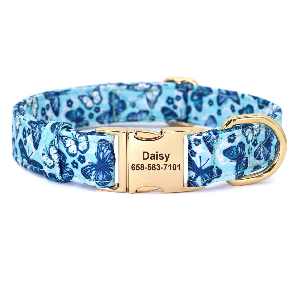 Customizable Dog Collar with Metal ID Buckle