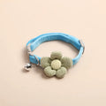 Pet Comfy Cotton Necklace with Cute Flower, Bell & Adjustable Buckle