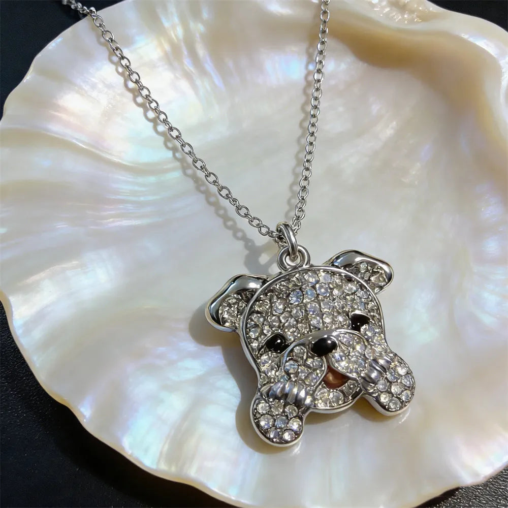 Collection of Dog Pendant Necklaces VARIOUS BREEDS Made with Zinc Alloy & CZ Diamonds