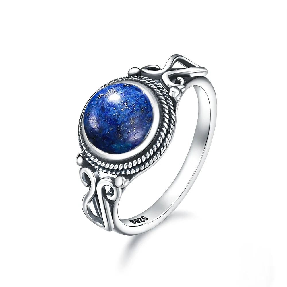 925 Sterling Silver Ring with Natural 8mm Stone of Your Choice