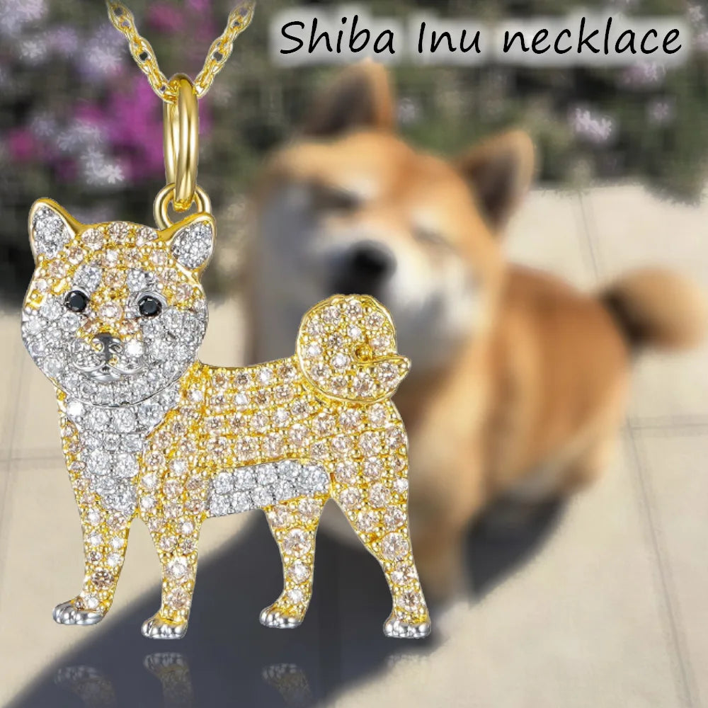 Collection of Dog Pendant Necklaces in Zinc Alloy with CZ Stones - Choose Your Favorite Breed
