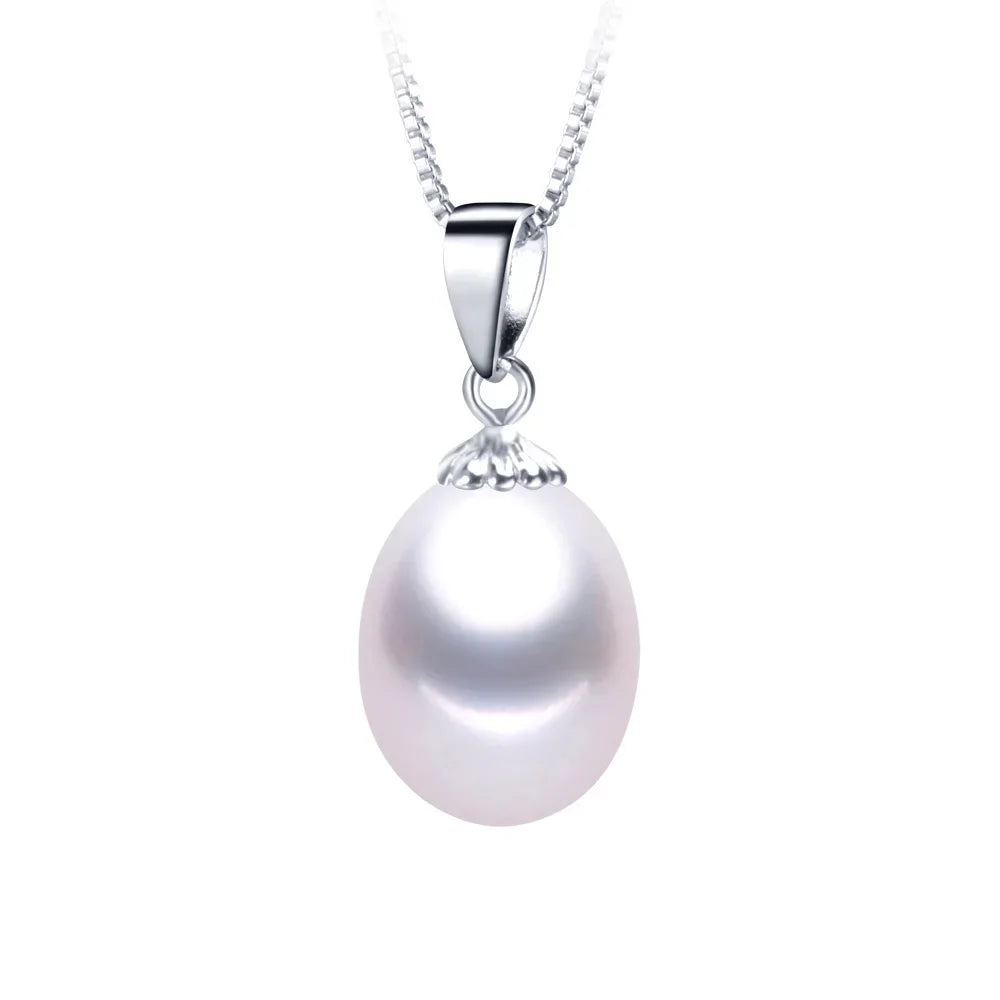 925 Sterling Silver Necklace Genuine Freshwater Pearl Pendant