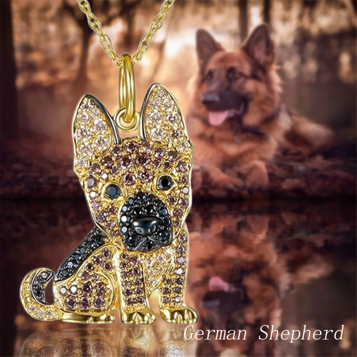 Collection of Dog Pendant Necklaces in Zinc Alloy with CZ Stones - Choose Your Favorite Breed