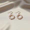 Natural Baroque Freshwater Pearl 14K Gold Filled Circle Earrings